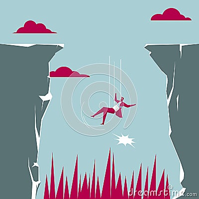 The businessman fell into the trap. Vector Illustration